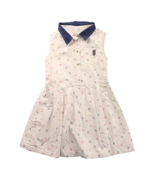 A White Sleeveless Dresses from Chipie in size 5T for girl. (Front View)