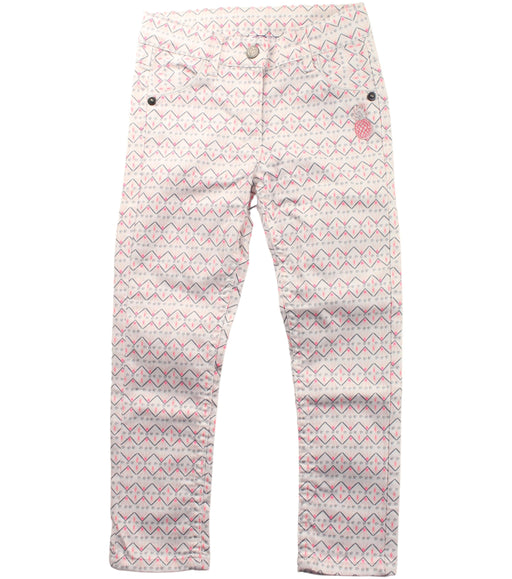 A White Casual Pants from La Compagnie des Petits in size 4T for girl. (Front View)