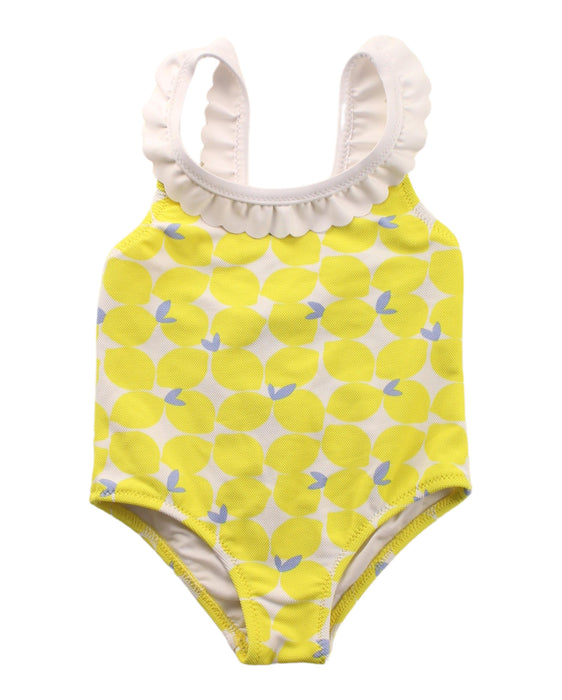 A White Swimsuits from Jacadi in size 6T for girl. (Front View)