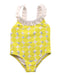 A White Swimsuits from Jacadi in size 6T for girl. (Front View)