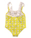 A White Swimsuits from Jacadi in size 6T for girl. (Back View)