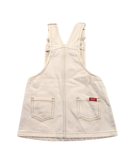 A White Overall Dresses from Seed in size 18-24M for girl. (Back View)