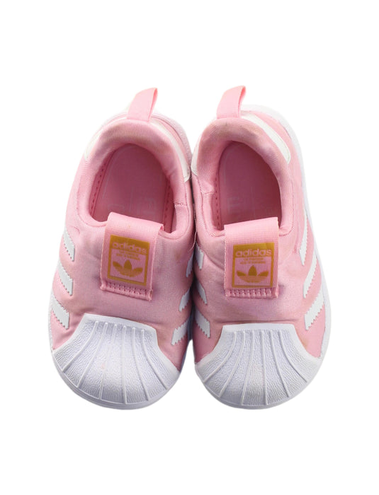 A Pink Slip Ons from Adidas in size 12-18M for girl. (Back View)