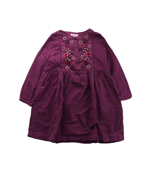 A Burgundy Long Sleeve Dresses from DPAM in size 6T for girl. (Front View)