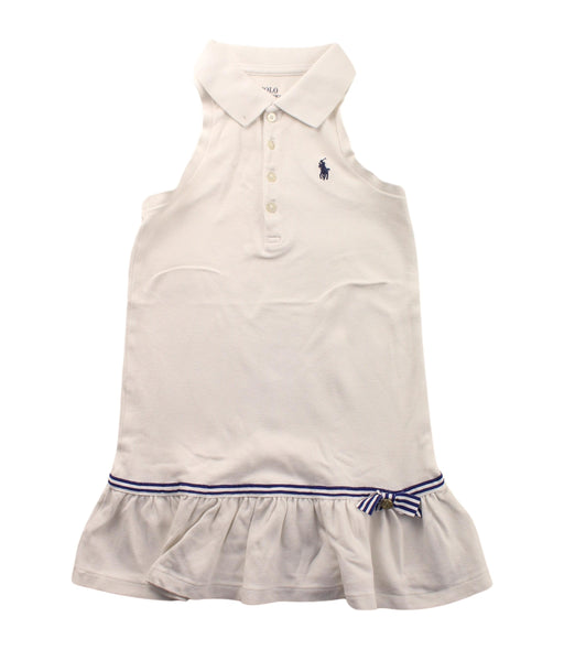 A White Sleeveless Dresses from Polo Ralph Lauren in size 4T for girl. (Front View)