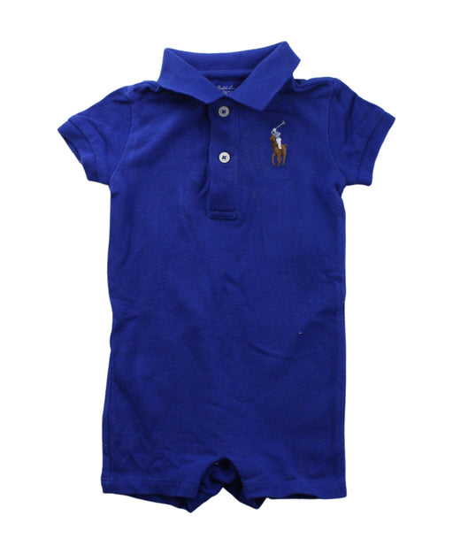 A Blue Short Sleeve Rompers from Ralph Lauren in size 3-6M for boy. (Front View)