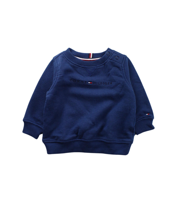A Navy Buttoned Sweatshirts from Tommy Hilfiger in size 6-12M for boy. (Front View)