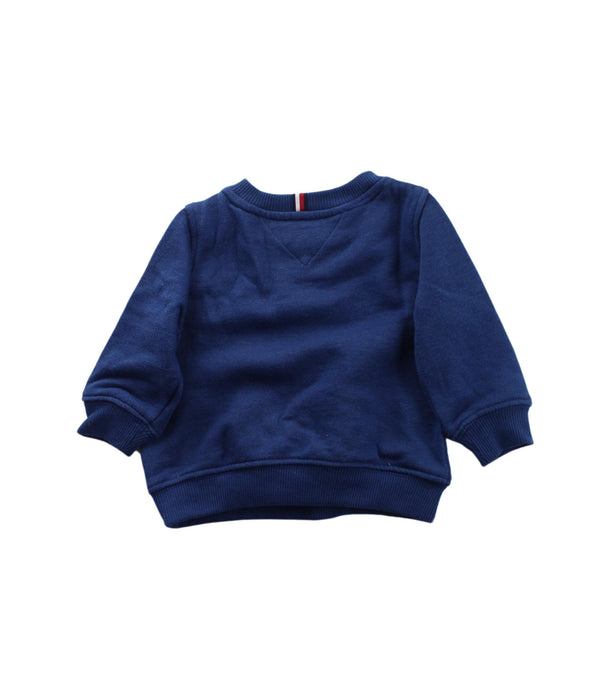 A Navy Buttoned Sweatshirts from Tommy Hilfiger in size 6-12M for boy. (Back View)