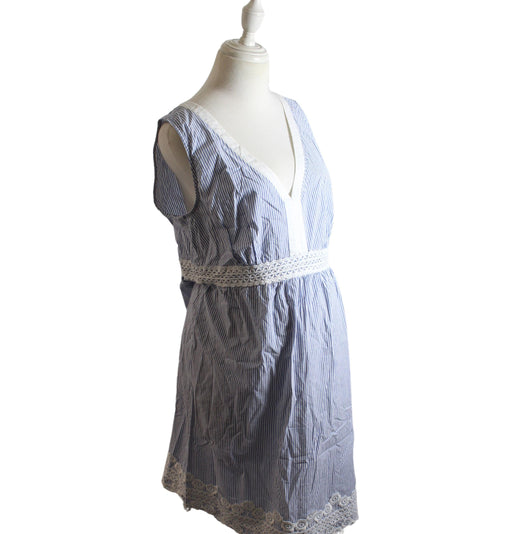 A Blue Sleeveless Dresses from Seraphine in size L for maternity. (Front View)