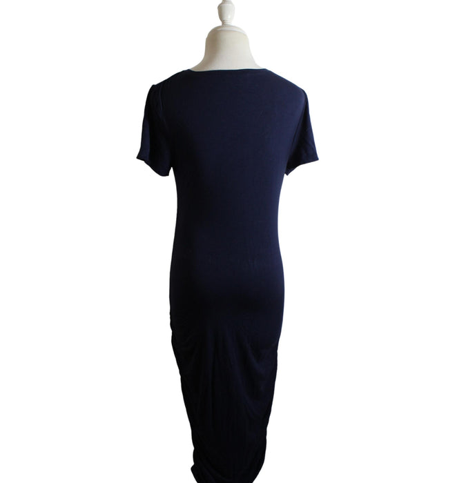 A Blue Short Sleeve Dresses from Mayarya in size XS for maternity. (Back View)