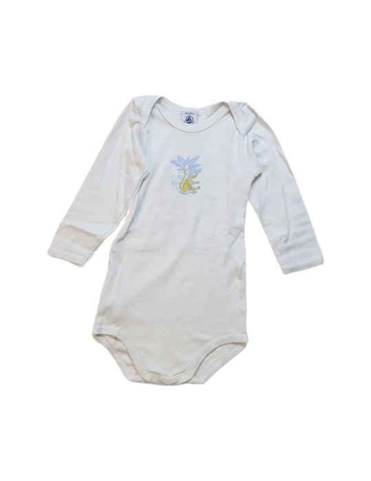 A White Long Sleeve Bodysuits from Petit Bateau in size 12-18M for neutral. (Front View)