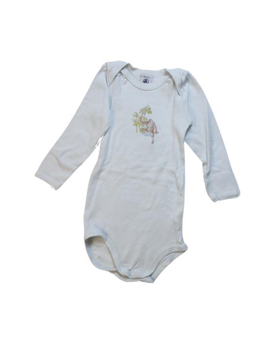 A White Long Sleeve Bodysuits from Petit Bateau in size 12-18M for neutral. (Front View)