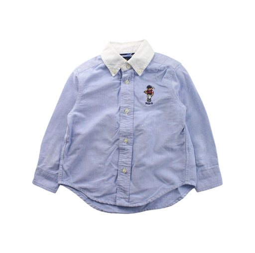 A Blue Long Sleeve Shirts from Ralph Lauren in size 2T for boy. (Front View)