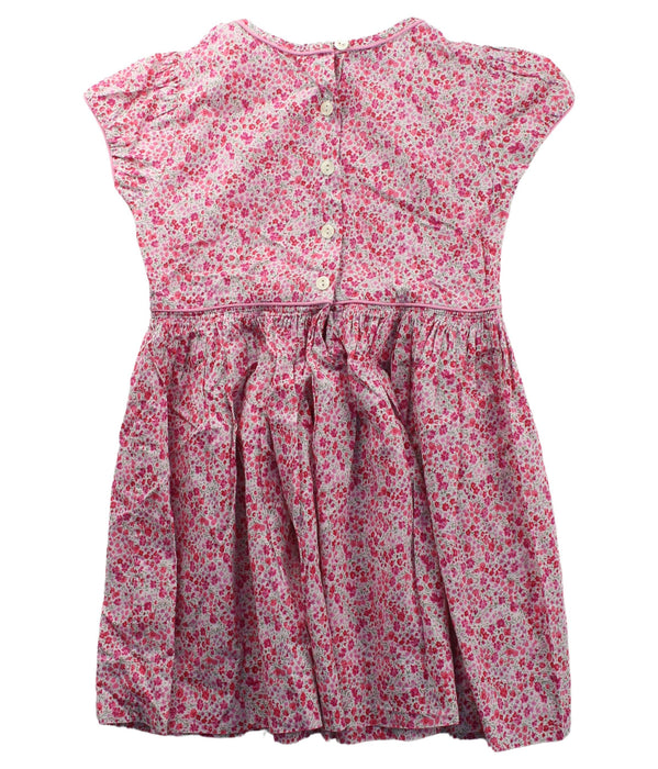 A Pink Short Sleeve Dresses from Liberty London in size 4T for girl. (Back View)