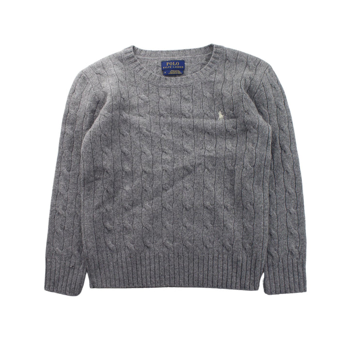 A Grey Knit Sweaters from Polo Ralph Lauren in size 6T for boy. (Front View)