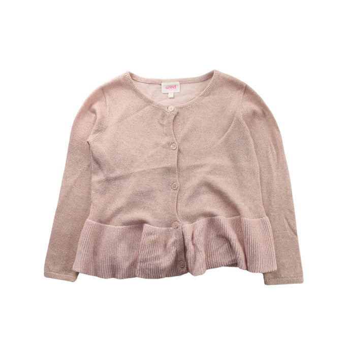 A Pink Cardigans from Seed in size 5T for girl. (Front View)