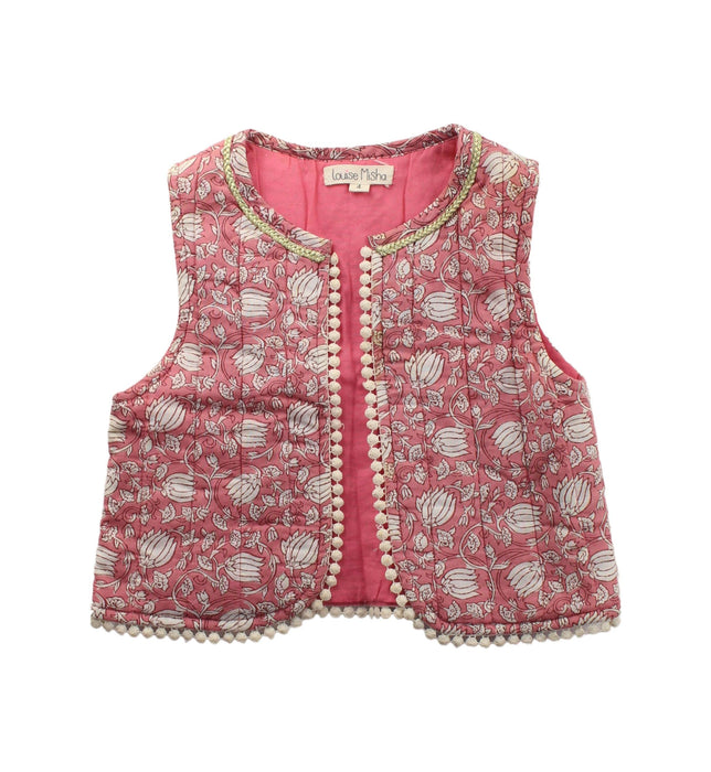 A Pink Dress Up Vests from Louise Misha in size 4T for girl. (Front View)