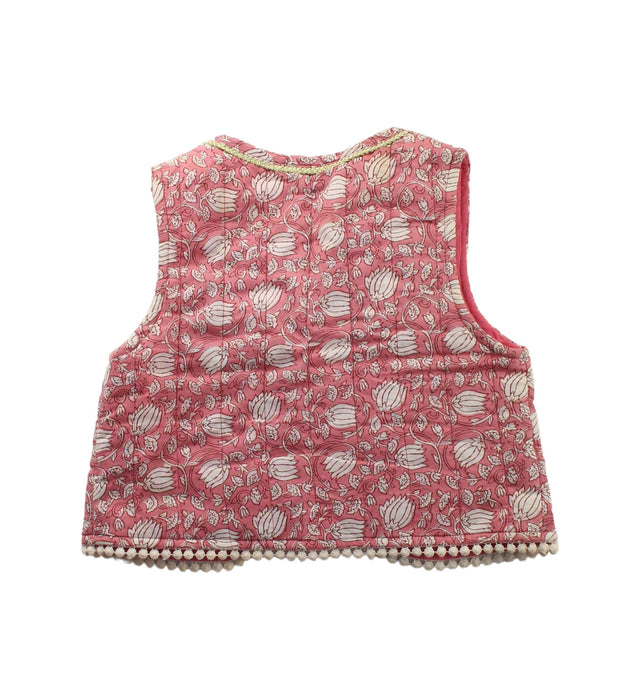 A Pink Dress Up Vests from Louise Misha in size 4T for girl. (Back View)