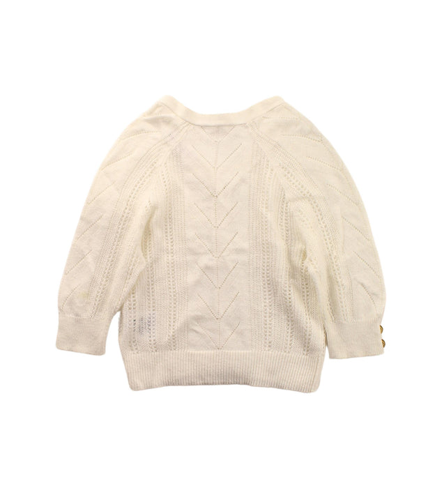 A White Cardigans from Excuse My French in size 2T for girl. (Back View)