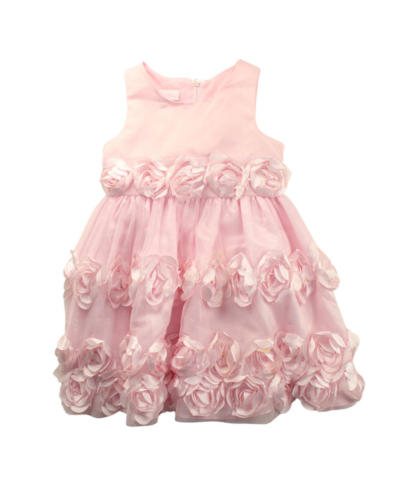 A Pink Sleeveless Dresses from Bonnie Baby in size 2T for girl. (Front View)