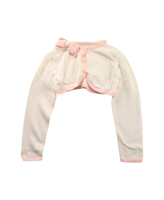 A White Cardigans from Janie & Jack in size 4T for girl. (Front View)