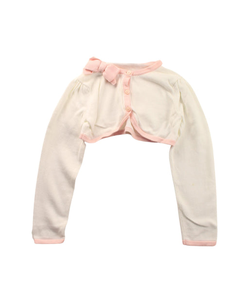 A White Cardigans from Janie & Jack in size 4T for girl. (Front View)