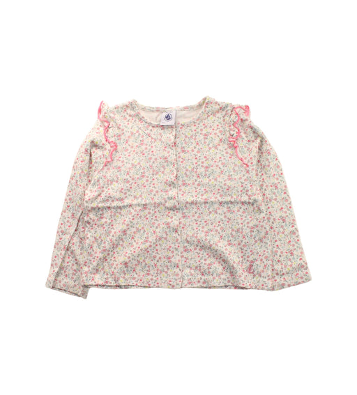 A White Cardigans from Petit Bateau in size 3T for girl. (Front View)