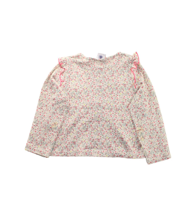 A White Cardigans from Petit Bateau in size 3T for girl. (Back View)