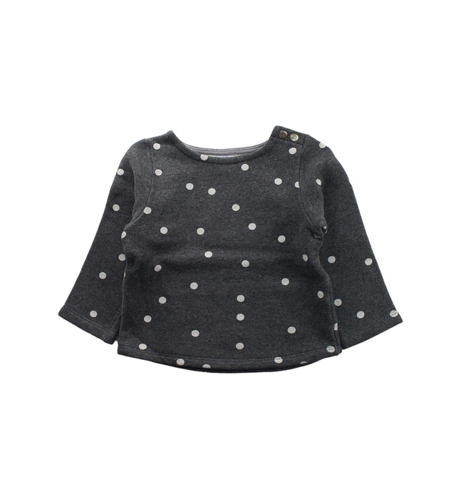 A Grey Buttoned Sweatshirts from Petit Bateau in size 2T for girl. (Front View)