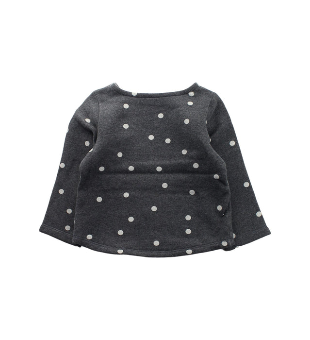 A Grey Buttoned Sweatshirts from Petit Bateau in size 2T for girl. (Back View)