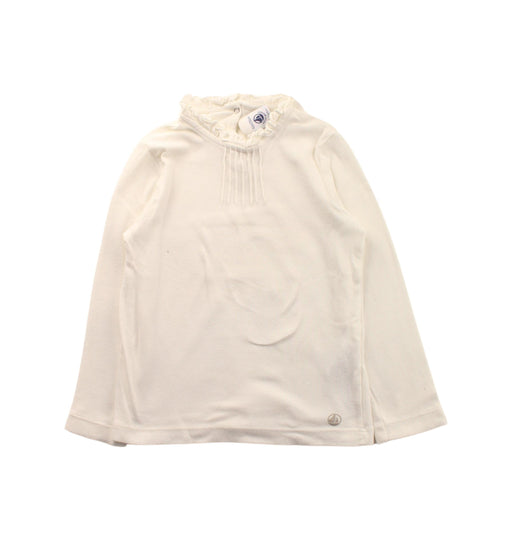 A White Long Sleeve Tops from Petit Bateau in size 4T for girl. (Front View)
