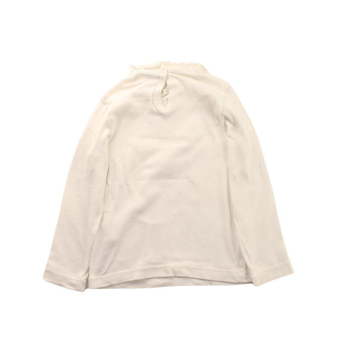 A White Long Sleeve Tops from Petit Bateau in size 4T for girl. (Back View)