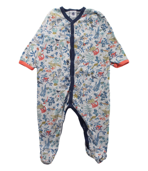 A White Onesies from Petit Bateau in size 6-12M for boy. (Front View)