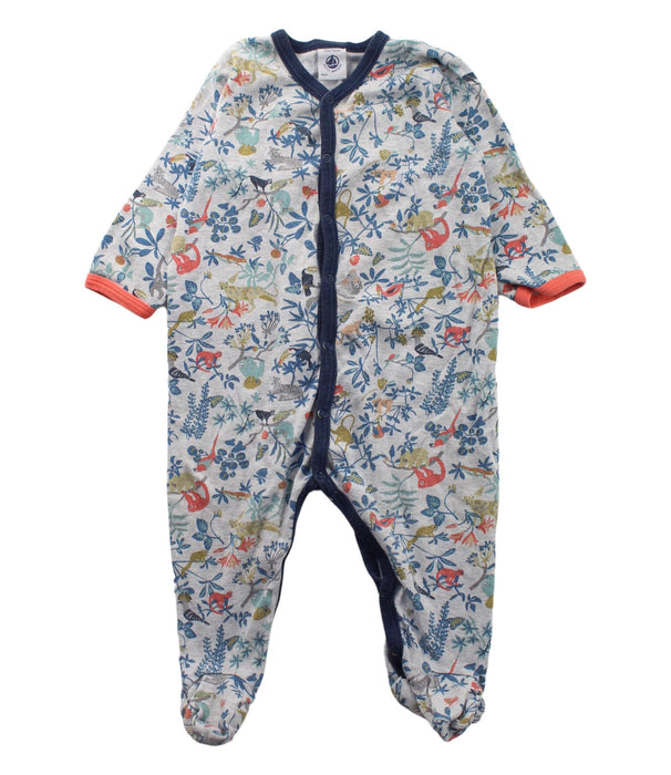 A White Onesies from Petit Bateau in size 6-12M for boy. (Front View)