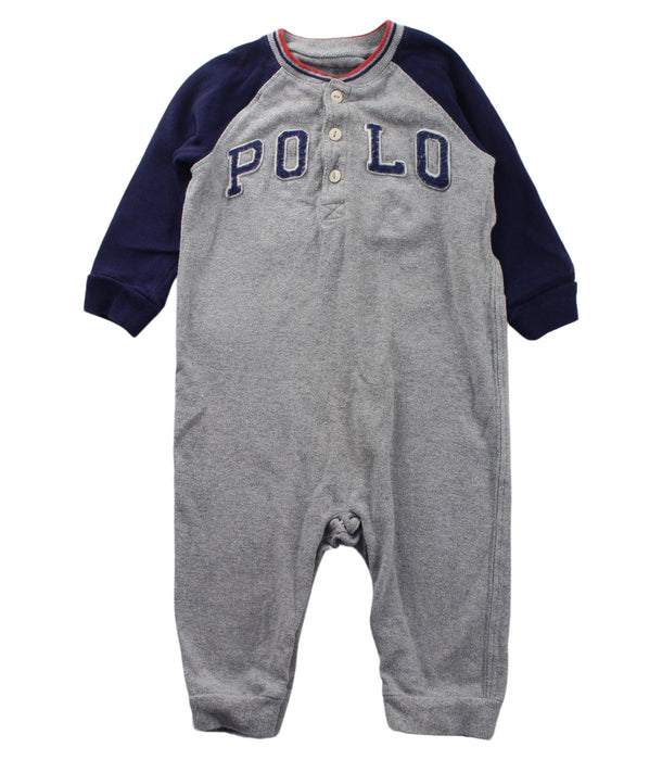 A Blue Long Sleeve Jumpsuits from Ralph Lauren in size 6-12M for boy. (Front View)
