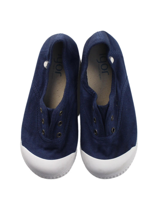 A Navy Slip Ons from Igor in size 5T for boy. (Back View)