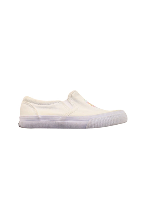 A White Slip Ons from Polo Ralph Lauren in size 3T for neutral. (Front View)