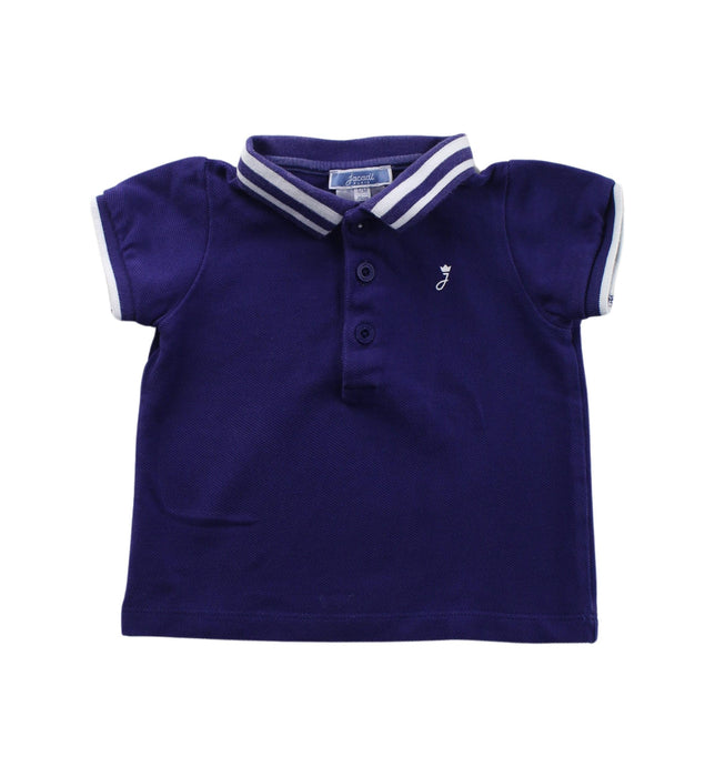 A Navy Short Sleeve Polos from Jacadi in size 6-12M for boy. (Front View)