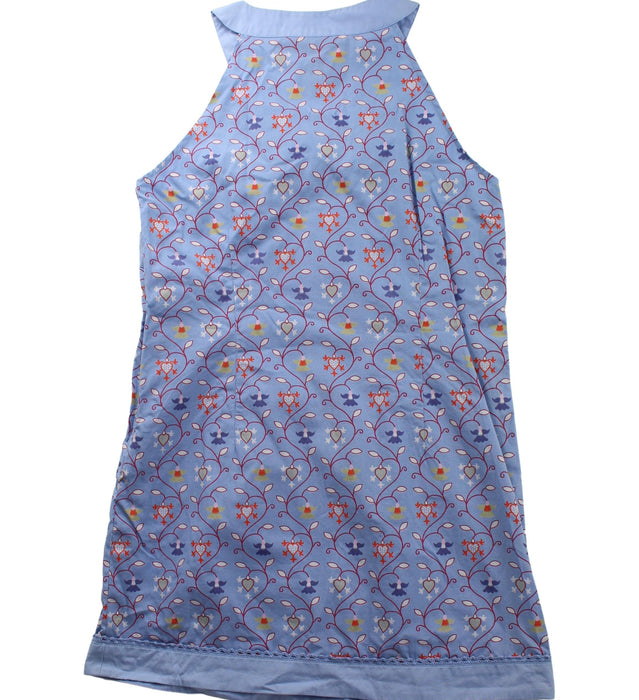 A Blue Sleeveless Dresses from Shanghai Tang in size 8Y for girl. (Back View)