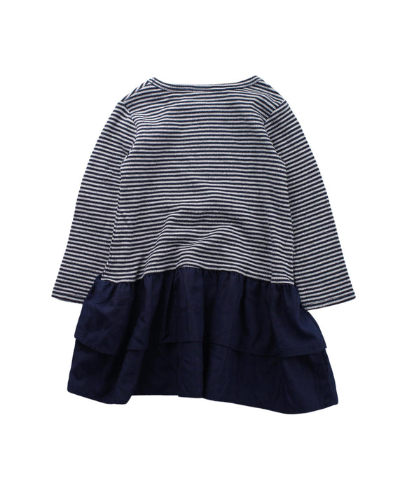 A Blue Long Sleeve Dresses from Seed in size 12-18M for girl. (Back View)