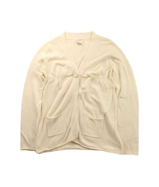 A Ivory Cardigans from Seed in size 6T for girl. (Front View)