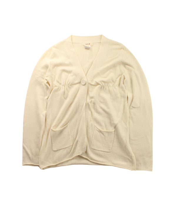 A Ivory Cardigans from Seed in size 6T for girl. (Front View)