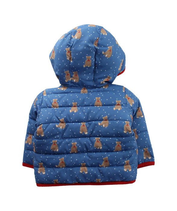 A Blue Puffer/Quilted Jackets from Boden in size 3-6M for girl. (Back View)