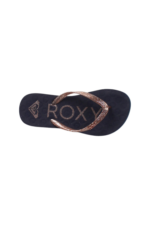 A Black Flip Flops from Roxy in size 6T for girl. (Front View)