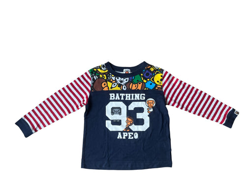 A Navy Long Sleeve T Shirts from BAPE KIDS in size 5T for boy. (Front View)