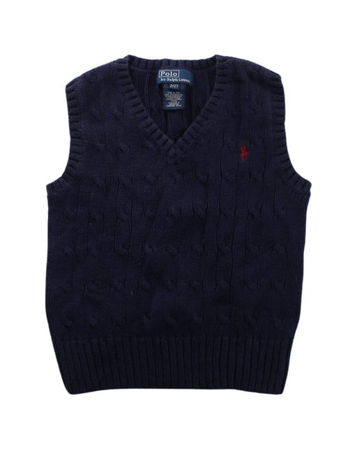 A Blue Sweater Vests from Polo Ralph Lauren in size 2T for boy. (Front View)
