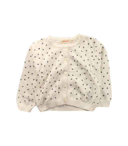 A White Cardigans from Momonittu in size 12-18M for girl. (Front View)