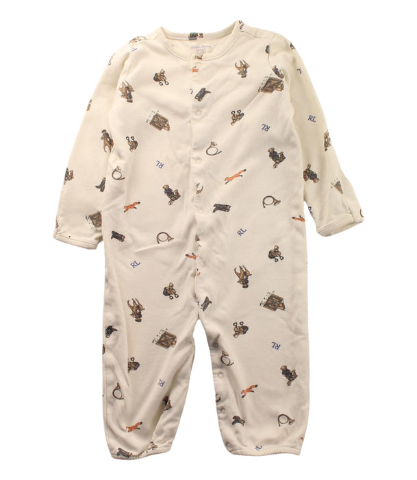 A White Long Sleeve Jumpsuits from Ralph Lauren in size 6-12M for boy. (Front View)