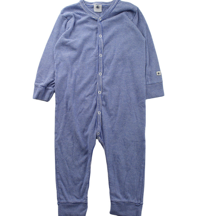 A Blue Long Sleeve Jumpsuits from Petit Bateau in size 2T for boy. (Front View)