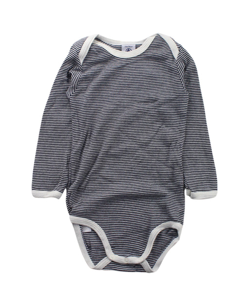 A Black Long Sleeve Bodysuits from Petit Bateau in size 2T for boy. (Front View)